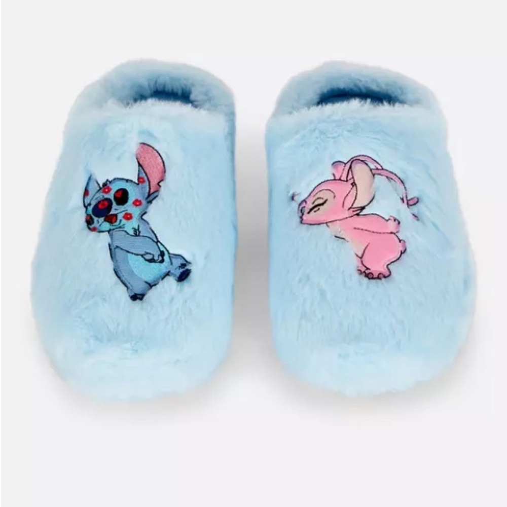 Disney Lilo & Stitch Baby Blue Bedroom Furry Slippers Women’s